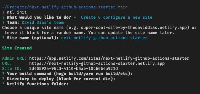 Screenshot of the CLI with the build, start and function script command suggestion